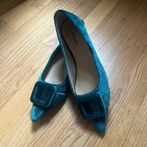 Velvet Loafers with Buckle